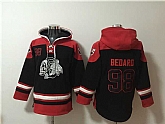 Men's Chicago Blackhawks #98 Connor Bedard Black Lace-Up Pullover Hoodie,baseball caps,new era cap wholesale,wholesale hats